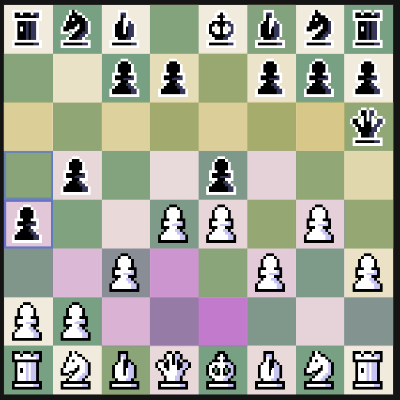 Flow Field Chess in motion with a field overlay